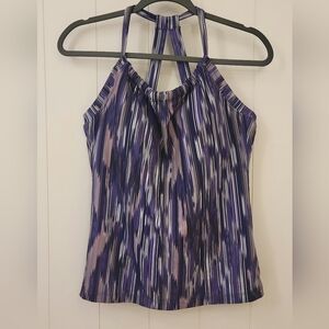 NWT Prana Quinn Tank Top Yoga Shelf Bra Purple Violet Racerback Womens Size XL